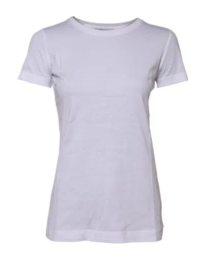 Pre-owned Dolce & Gabbana White Cotton Short Sleeves Round Neck Women's T-shirt ()
