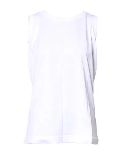 Dolce & Gabbana White Cotton Sleeveless Crew Neck T-shirt