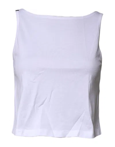 Pre-owned Dolce & Gabbana White Cotton Sleeveless Round Neck Tank Women's Top ()