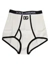 Dolce & Gabbana White Cotton Stretch High Waist Culotte Underwear In White
