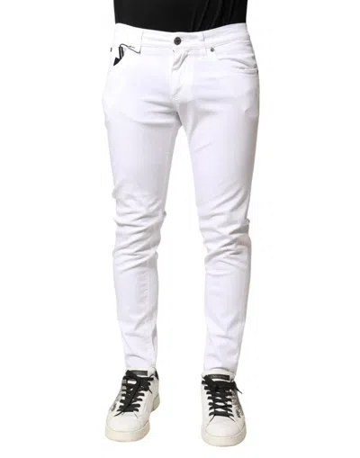 Dolce & Gabbana White Cotton Stretch Skinny Denim Men Men's Jeans
