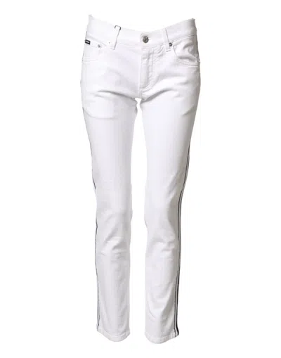 Dolce & Gabbana White Cotton Stretch Skinny Men Denim Jeans