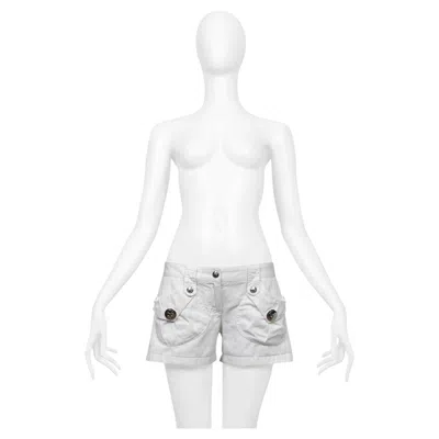 Pre-owned Dolce & Gabbana White Cotton Super Mini Shorts 2003