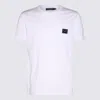 Dolce & Gabbana White Crewneck T-shirt With Logo Plate In Cotton Man