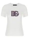 Dolce & Gabbana Jersey T-shirt With Lace Inlay In White