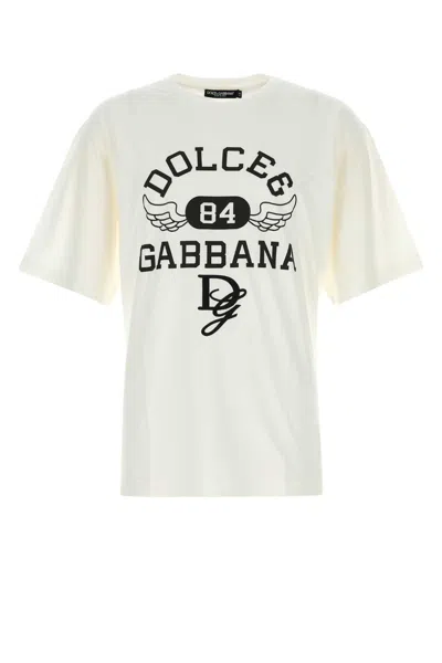 Dolce & Gabbana Men Cotton T-shirt In White