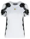 Dolce & Gabbana Jersey T-shirt With Dg Logo And Lace Details In White