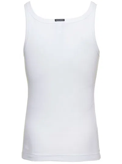 Dolce & Gabbana White Cotton Tank Top