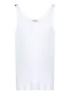 Dolce & Gabbana Classic Fit Cotton Blend Tank Top With Ribbed Texture In White