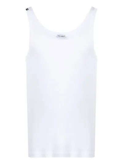 DOLCE & GABBANA DOLCE & GABBANA WHITE COTTON TOP TANK