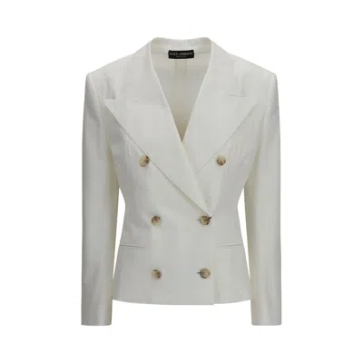 Dolce & Gabbana Double-breasted Blazer In White