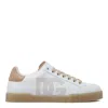 Dolce & Gabbana White Cream Viscose Sneakers In White