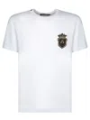 Dolce & Gabbana White Heraldic Patch Cotton T-shirt In White