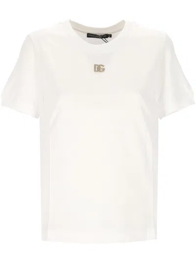 DOLCE & GABBANA DOLCE & GABBANA WHITE CREW NECK SHORT SLEEVE T SHIRT