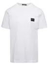Dolce & Gabbana White Crewneck T-shirt With Logo Plate In Cotton Man In White