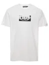 DOLCE & GABBANA WHITE CREWNECK T-SHIRT WITH LOGO PRINT AT THE CHEST IN COTTON MAN