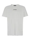 Dolce & Gabbana White Crewneck T-shirt With Signature Logo In Cotton Man