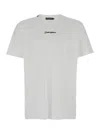 Dolce & Gabbana White Crewneck T-shirt With Signature Logo In Cotton Man In White