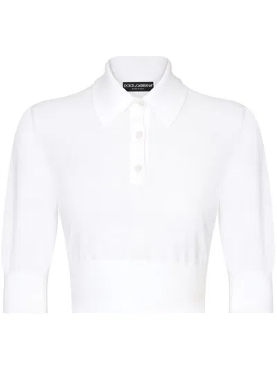 DOLCE & GABBANA CROPPED-POLOSHIRT