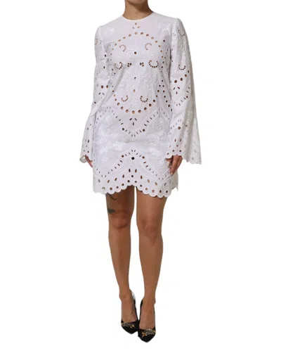 Dolce & Gabbana White Cut Out A-line Sheath Mini Women's Dress
