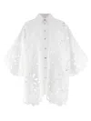 Dolce & Gabbana Cut-out Embroidery Shirt With Scalloped Hem In White