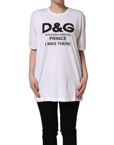 Dolce & Gabbana White D&g Prince I Was There Crew Neck T-shirt