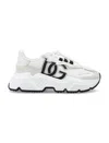 Dolce & Gabbana Woman Multicolor Fabric And Leather Daymaster Sneakers In White