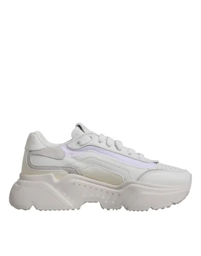 DOLCE & GABBANA WHITE DAYMASTER LOW TOP SNEAKERS SHOES