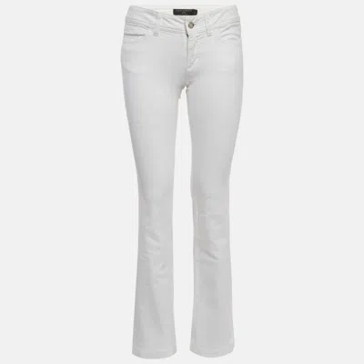 Pre-owned Dolce & Gabbana White Denim Flared Jeans S Waist 25"