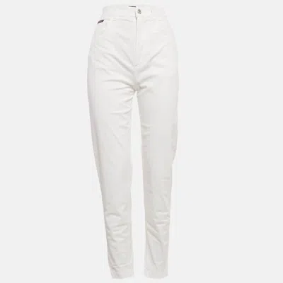 Pre-owned Dolce & Gabbana White Denim High-waist Jeans M Waist 26"