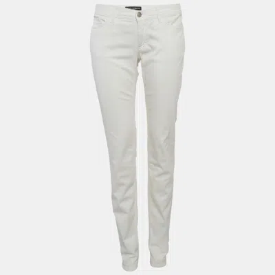 Pre-owned Dolce & Gabbana White Denim Skinny Fit Jeans M/waist 34"