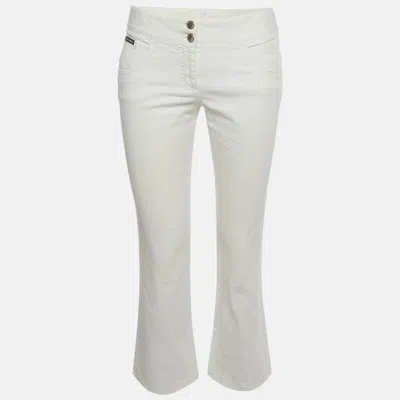 Pre-owned Dolce & Gabbana White Denim Straight Fit Capri Jeans M /waist 31"