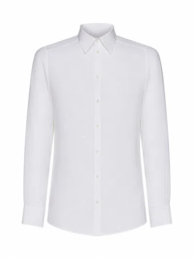 Dolce & Gabbana White Dg Barre Silk Jacquard Martini Shirt