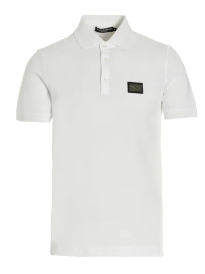 DOLCE & GABBANA WHITE DG ESSENTIAL POLO