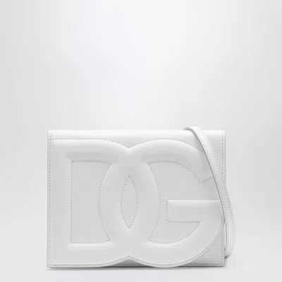 Dolce & Gabbana Dolce&gabbana White Dg Logo Leather Shoulder Bag
