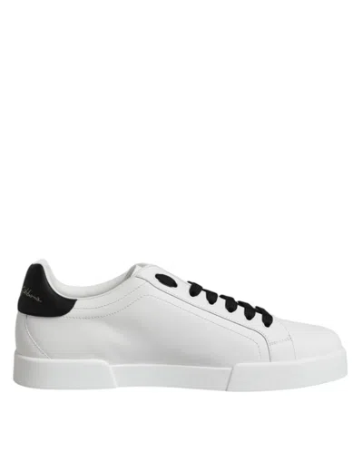 Dolce & Gabbana White Dg Logo Portofino Low Top Sneakers Shoes