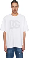 Dolce & Gabbana White Dg Logo T-shirt In Bianco Ottico