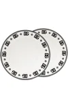 Dolce & Gabbana White Dg Plates Set In Weiss