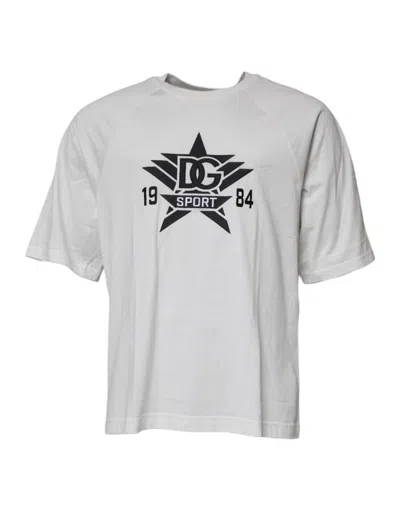 Dolce & Gabbana White Dg Sport Crew Neck Short Sleeve Men's T-shirt