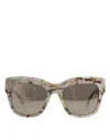 Dolce & Gabbana White Dg4231f Floral Acetate Rectangle Shades Sunglasses