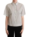 DOLCE & GABBANA DOLCE & GABBANA WHITE DOTTED COLLARED BLOUSE WOMEN