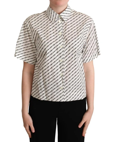 Dolce & Gabbana White Dotted Collared Blouse Women