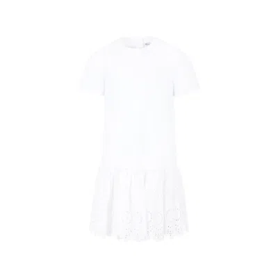 Dolce & Gabbana Kids' White Dress For Girl With Logo