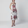Dolce & Gabbana Cotton Dress With A Bouquet Of Flowers Print Dresses White In Multi