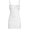 Dolce & Gabbana Draped Satin Mini Dress In White
