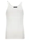 Dolce & Gabbana Classic Fit Cotton Blend Tank Top With Ribbed Texture In White