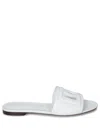 Dolce & Gabbana White Flat Smooth Slider In White