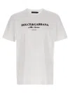 Dolce & Gabbana White Crewneck T-shirt With Logo Lettering Print On The Front