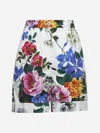 Dolce & Gabbana Multicolor Bermuda Shorts With All-over Floral Pattern Print In Cotton Woman