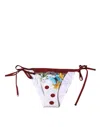 Dolce & Gabbana White Floral Print Swimsuit Bikini Bottom Women's Swimwear In White